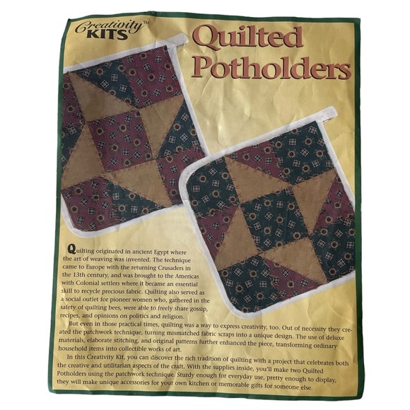 Quilted Potholders Kit by CREATIVITY KITS - Picture 1 of 13